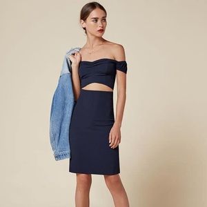 Reformation Penelope navy blue two piece sz 0